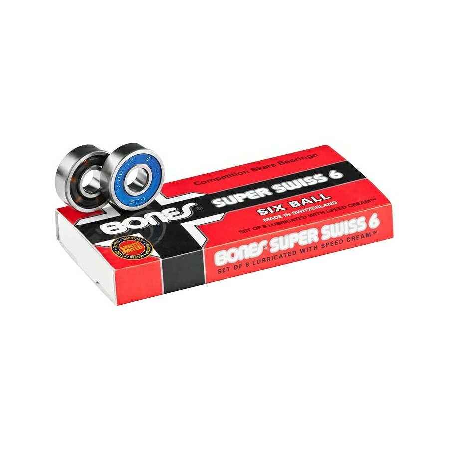 ボーンズ スーパー スイス 6 スケートボード ベアリング 8 個パック Bones Super Swiss 6 Skateboard Bearings 8 Pack