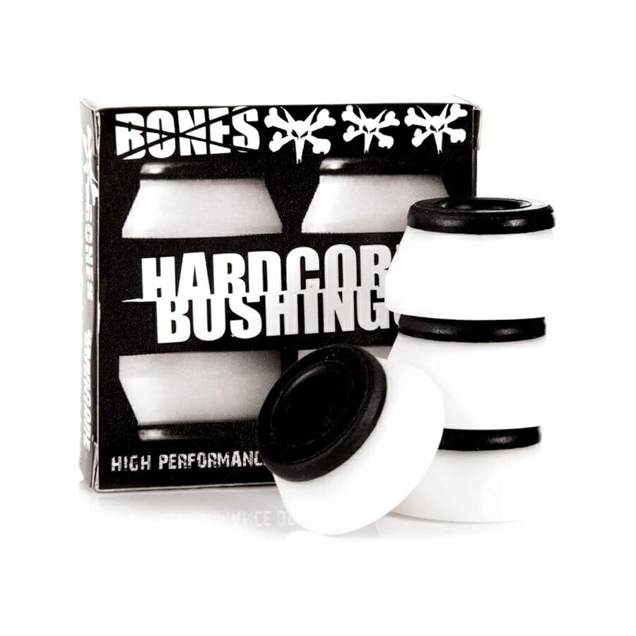ボーンズ ハードコア 4PC ハードホワイトブラックブッシング BONES HARDCORE 4PC HARD WHITE BLACK BUSHINGS