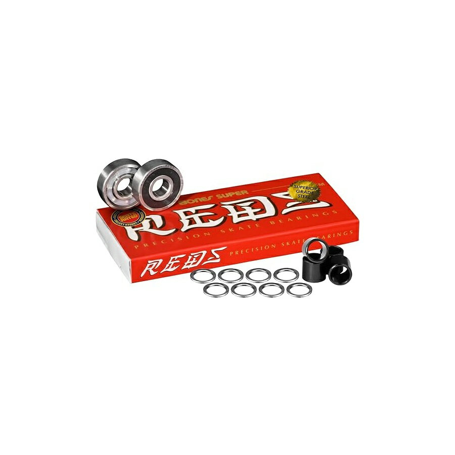 他の ボーンズ はこちら Bones Super Reds Skateboard Bearings 8 pk w/Spacers & Washers BundleBones Super Reds スケートボード ベアリング 8 個パック、スペーサーとワッシャーのバンドル付き発送までの目安5〜15日　営業日以内に発送※12月、連休等は物流が混雑し、遅延する場合がございます。予めご了承ください。 商　品　情　報 メーカー Skate One Corp. 商品名（英語） Bones Super Reds Skateboard Bearings 8 pk w/Spacers & Washers Bundle 商品名（翻訳） Bones Super Reds スケートボード ベアリング 8 個パック、スペーサーとワッシャーのバンドル付き 商品詳細 ・Super REDS ベアリング 8 パック、(4) スペーサー、(8) ワッシャー、説明書、ステッカーが付属・高品質のスチールレース、より高品質でグレードの高いボール、優れた表面仕上げが特徴・掃除が簡単で摩擦が少ない単一の非接触取り外し可能なラバーシールド・強度とスピードを高める高速ナイロンボールリテーナー・スピードクリームレーシング潤滑剤で事前潤滑済み・スケート定格クリアランス、公差、材料、潤滑剤により、可能な限り最高のパフォーマンスと耐久性が得られます。 ※メーカーより頂いた商品説明を翻訳しております。翻訳による差異はご了承ください。 ◆ 様々なギフトシーンにぴったりの商品を豊富に取り揃えております ◆ プレゼント　ギフト　クリスマス　母の日　父の日　記念日　誕生日　お誕生日　誕生日プレゼント　敬老の日　記念品　結婚記念日　メモリアルギフト　お祝い　出産祝い　結婚式　結婚祝い　御祝　披露宴　引き出物　引出物　ウェディングギフト　ブライダルギフト　景品　賞品　コンペ景品　ゴルフコンペ　粗品　お中元　御中元　お歳暮　御歳暮　残暑見舞い　引越し　引っ越し祝い　引越し祝い　贈答品　入園祝い　入学祝い　卒業祝い　成人式　就職祝い　昇進祝い　定年退職記念　還暦祝い　卒業記念品　内祝　お返し　お礼　御礼　お祝い返し