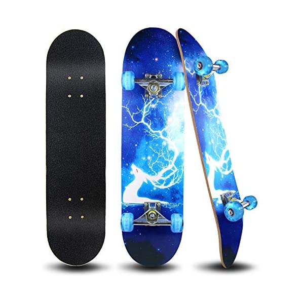 スケートボード スケボー クルーザー コンプリート キッズ ユース 子供 練習 直輸入 海外モデル Easy_Way Complete Skateboards- Standard Skateboards for Beginners Kids Boys Girls Teenager- 31''x 8''Canadian Maple Cruiser Pro Skate Board, Skateboards