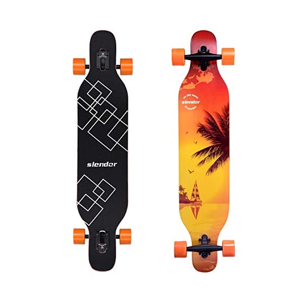 スケートボード スケボー ロングボード クルーザー コンプリート 直輸入 海外モデル Slendor Longboard Skateboard 42 inch Drop Through Deck Complete Maple Cruiser Freestyle, Camber Concave