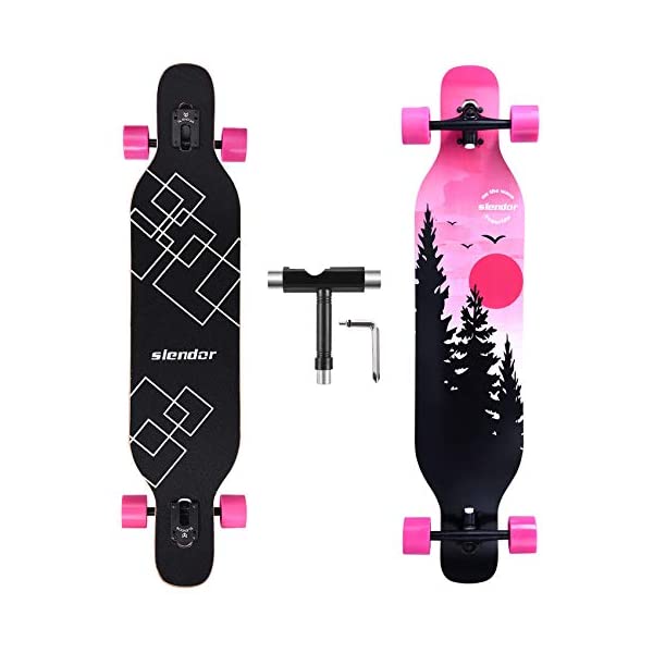 スケートボード スケボー ロングボード クルーザー コンプリート 直輸入 海外モデル Slendor Longboard Skateboard 42 inch Drop Through Deck Complete Maple Cruiser Freestyle, Camber Concave
