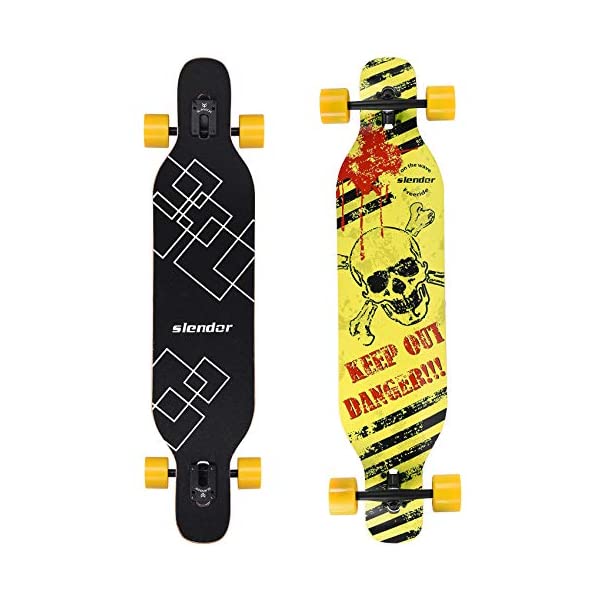 スケートボード スケボー ロングボード クルーザー コンプリート 直輸入 海外モデル Slendor Longboard Skateboard 42 inch Drop Through Deck Complete Maple Cruiser Freestyle, Camber Concave