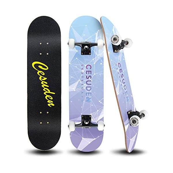 スケートボード スケボー ロングボード コンプリート キッズ ユース 子供 練習 直輸入 海外モデル ANDRIMAX Skateboards-Complete Skateboards for Beginners Kids Boys Girls Adults Youth-Standard Skateboards 31’’x8’’ with 7 Lays Maple Deck Pro Skateboards