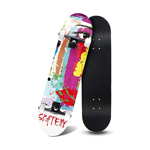 スケートボード スケボー ロングボード コンプリート キッズ ユース 子供 練習 直輸入 海外モデル ANDRIMAX Skateboards-Complete Skateboards for Beginners Kids Boys Girls Adults Youth-Standard Skateboards 31’’x8’’ with 7 Lays Maple Deck Pro Skateboards