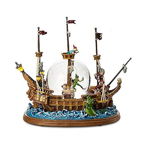 スノードーム ディズニー ピーターパン ティンカーベル フック船長 クリスマス プレゼント サンタクロース ツリー Disneyland Paris Peter Pan Pirate Ship Snow Globe …