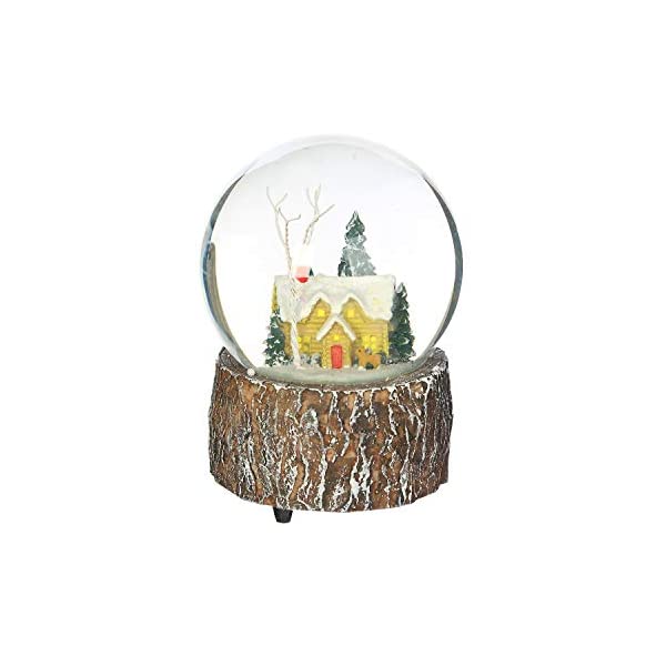 スノードーム ホームパーティー クリスマス プレゼント サンタクロース ツリー Ivy Home Glass Snow Globe Polystone Musical Water Globe with Christmas House