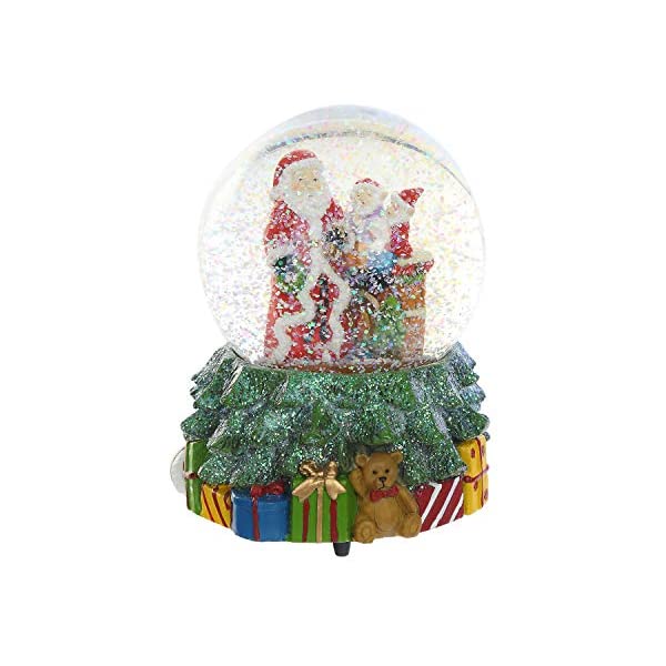 スノードーム クリスマス プレゼント サンタクロース ツリー Ivy Home Glass Snow Globe Polystone Water Globe with Music, Santa Claus and Snowman