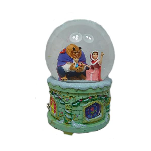 スノードーム ディズニー 美女と野獣 ベル クリスマス プレゼント サンタクロース ツリー Original Disney snow globe with light and music, the Beauty and the Beastのサムネイル