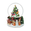 スノードーム スノーマン 雪だるま クリスマス プレゼント サンタクロース ツリー BestPysanky Snowman & Dogs Watching Sa...