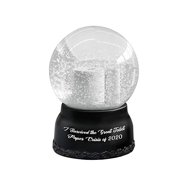 スノードーム トイレットペーパー ジョークアイテム ユニーク クリスマス プレゼント サンタクロース ツリー Hilarious Toilet Paper Snow Globe I Survived The Great Toilet Paper Crisis of 2020 Cute Tiny Crystal Clear Glass Snow Globe,