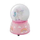 スノードーム ユニコーン クリスマス プレゼント サンタクロース ツリー Elanze Designs Unicorn Rainbows on Pink Musical 80MM Water Globe Plays Tune The Unicorn