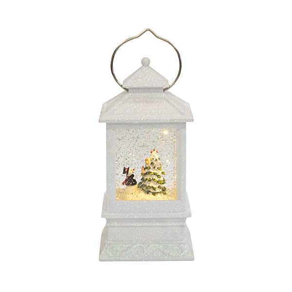 スノードーム ランタン クリスマス プレゼント サンタクロース ツリー Roman Inc. 8.5 H LED White Lantern with Snowman Winter Scene Glitter Dome Snow Globe