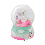 スノードーム ユニコーン クリスマス プレゼント サンタクロース ツリー Elanze Designs Unicorn Rainbows on Teal Musical Figurine 100MM Water Globe Plays Tune The Unicorn