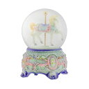 スノードーム メリーゴーランド クリスマス プレゼント サンタクロース ツリー Elanze Designs Purple Floral Horse ...
