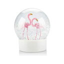 Xm[h[ t~S NX}X v[g T^N[X c[ Mingfuxin Flamingo Snowglobe Crystal Ball with White Base, Glitter Glass Snow Globe Flamingo Christmas Snow Globe for Girls Kids Women Adults Gift,100MM