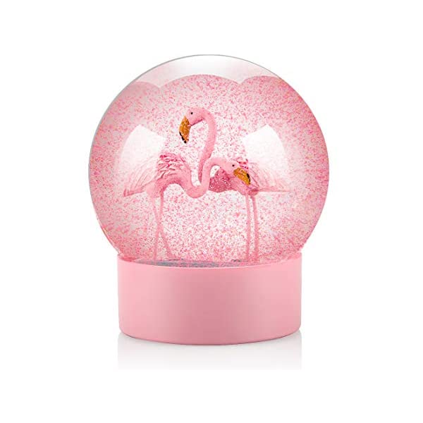 楽天i-selectionスノードーム フラミンゴ クリスマス プレゼント サンタクロース ツリー Mingfuxin Snow Globe, Pink Flamingos Snow Globe for Kids, Glitter Glass Snowglobes for Women Girls Christmas Snow Globes Home Office Table Decor Birthday Gift, 100MM Pink