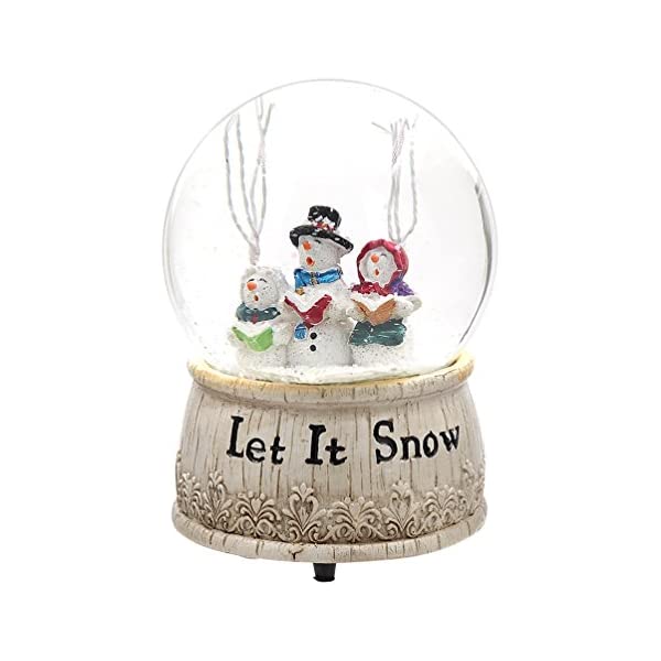 スノードーム スノーマン 雪だるま クリスマス プレゼント サンタクロース ツリー A Ting Musical Polystone Water Glass Snow Globe (1, Let it Snow)