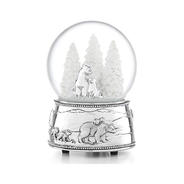 スノードーム ホッキョクグマ 熊 クマ クリスマス プレゼント サンタクロース ツリー Reed & Barton 886529 North Pole Bound Polar Bear & Cubs Musical Snowglobe