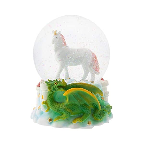 スノードーム ユニコーン クリスマス プレゼント サンタクロース ツリー Elanze Designs Majestic Unicorn and Dragon 100MM Musical Water Globe Plays Tune You are My Sunshine