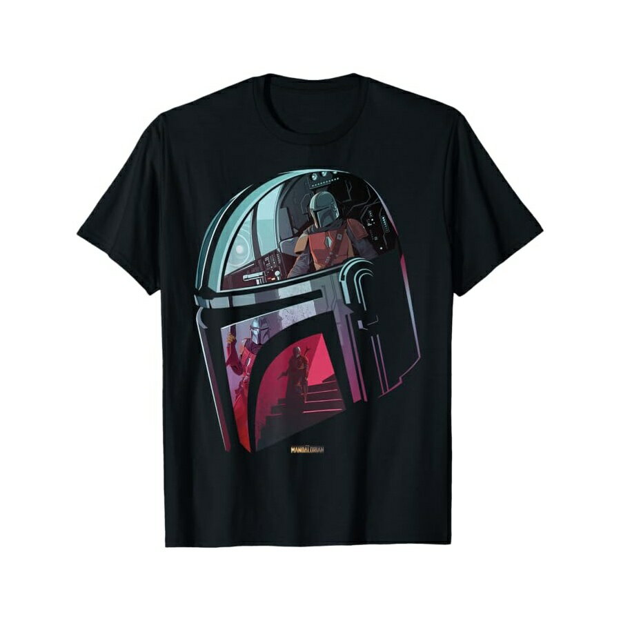 Rakuten - スター・ウォーズ マンダロリアン ヘルメット シーン フィル T シャツ Star Wars The Mandalorian Helmet Scene Fill T-Shirt