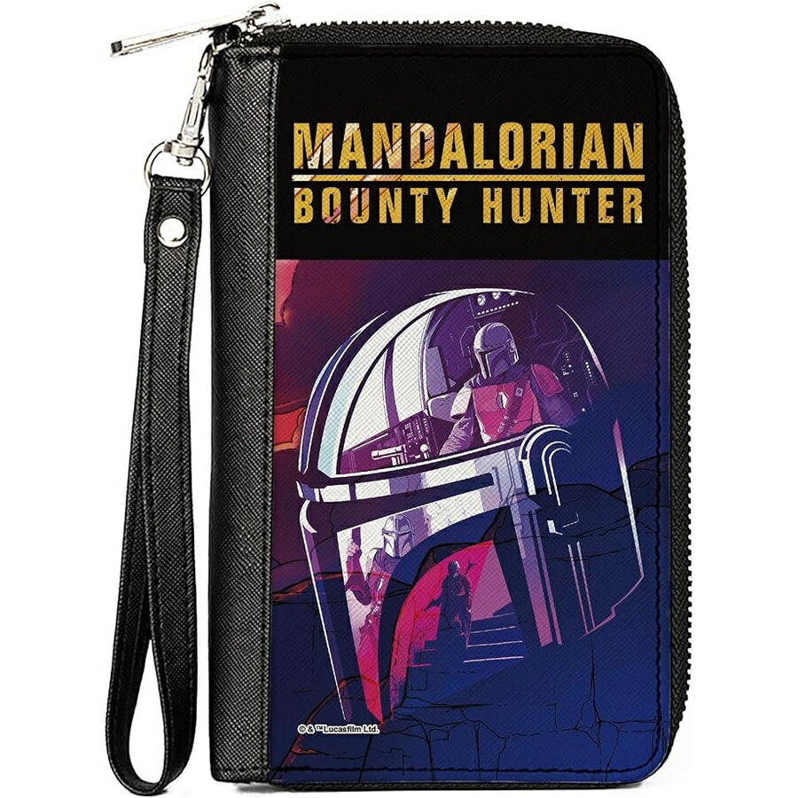 Rakuten - スター・ウォーズ マンダロリアン バックルダウン レディース PU ジップ アラウンド ウォレット レクタングル 7.5インチ x 4.5インチ Buckle-Down Women's PU Zip Around Wallet Rectangle-Star Wars The Mandalorian, 7.5