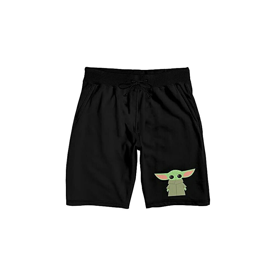 メンズ ブラック スター ウォーズ マンダロリアン ベビー グローグー スリープ パジャマ ショーツ Mens Black Star Wars Mandalorian Baby Grogu Sleep Pajama Shorts — vista 3