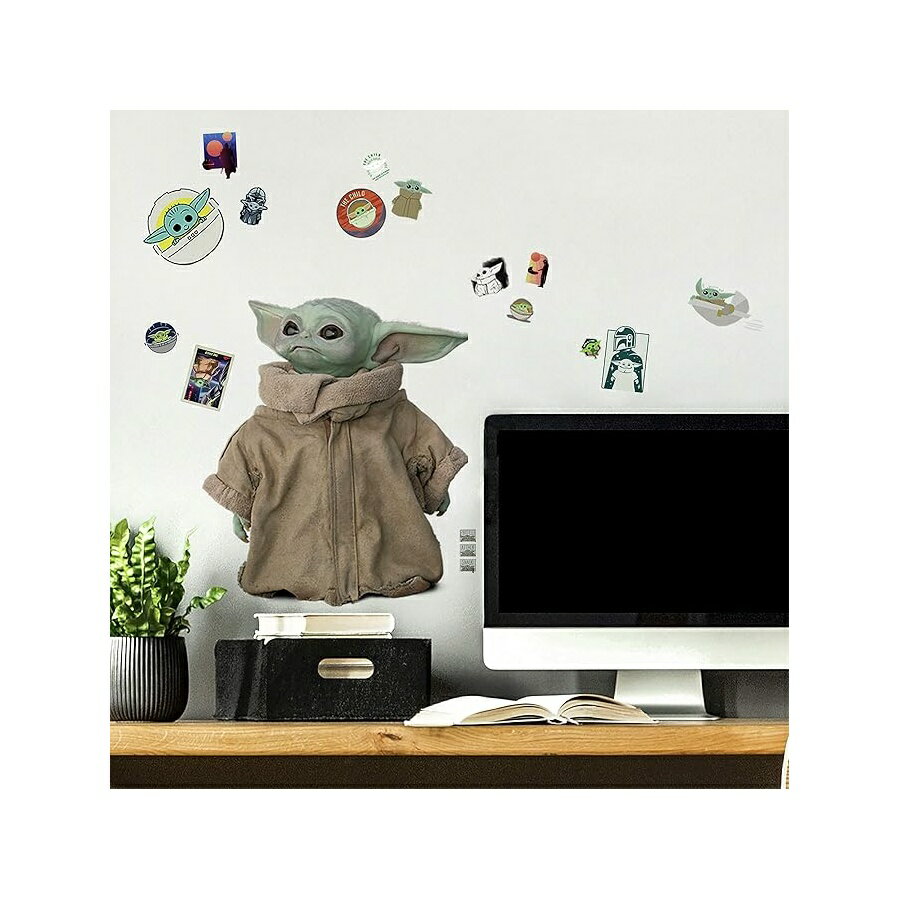 Rakuten - RoomMates スター・ウォーズ: マンダロリアン・グローグー 剥がして貼るウォールデカール RoomMates RMK4477SCS RoomMates Star Wars: The Mandalorian Grogu Peel and Stick Wall Decals by RoomMates, RMK4477SCS