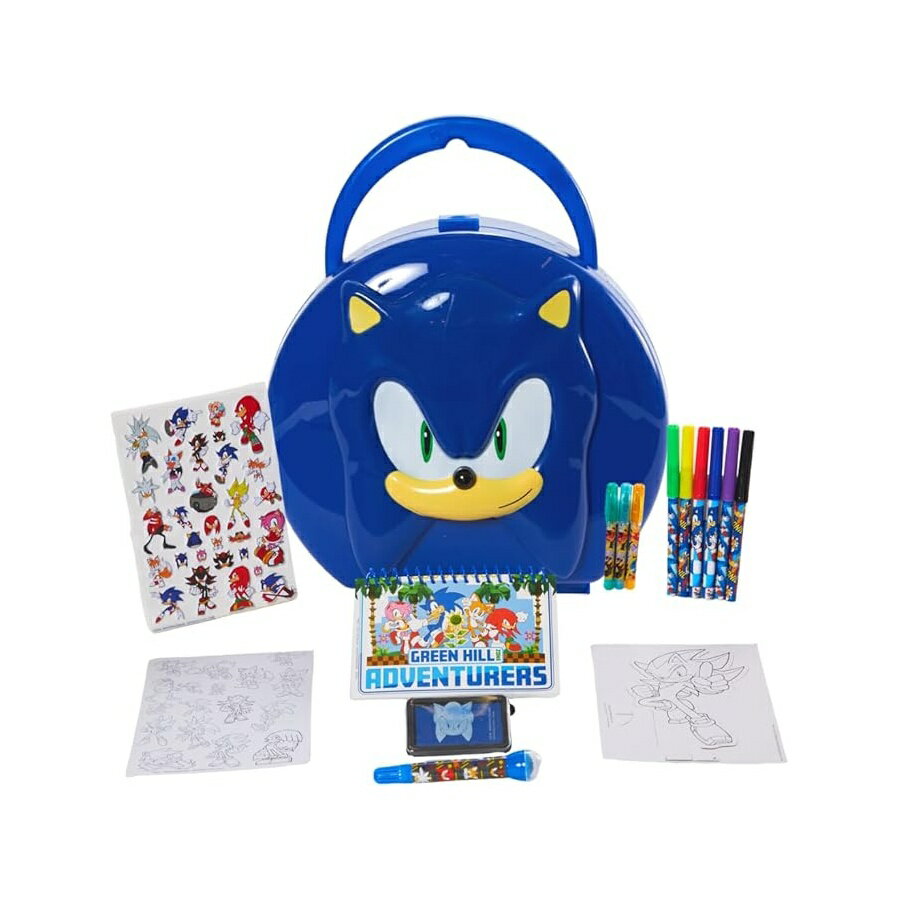 ソニック・ザ・ヘッジホッグ ぬりえ&ステッカー アクティビティセット 子供用 トラベルキャリングケース付き Sonic the Hedgehog Coloring & Sticker Activity Set for Kids with Travel Carrying Case