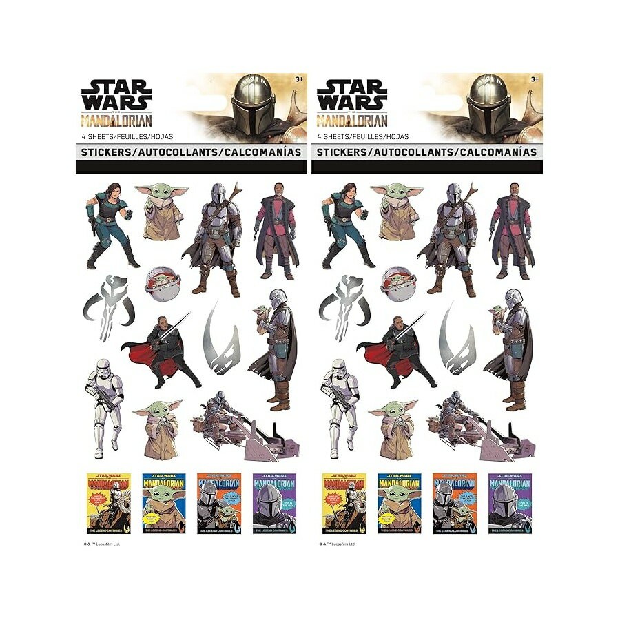 樂天商城 - スター・ウォーズ マンダロリアン 2 ザ・チャイルド スタンダード ステッカー 4 シート (2 個パック) Star Wars Mandalorian 2 The Child Standard Sticker 4 Sheet (Pack of 2)