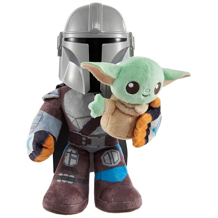 Rakuten - マテル スター・ウォーズ クラン・オブ・ツー マンダロリアングローグー ぬいぐるみセット 11インチ 取り外し可能なグローグーフィギュア サウンド機能付き Mattel Star Wars Clan of Two: The Mandalorian Plush Set with 11-inch Mandalorian