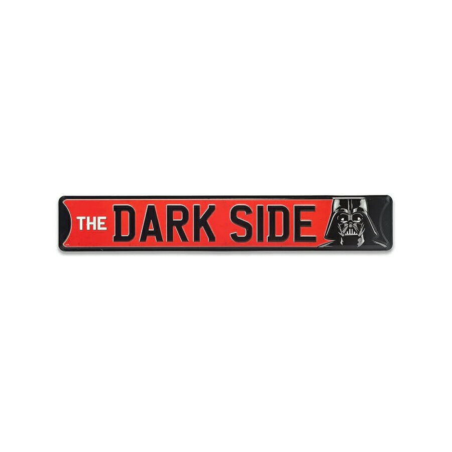 スターウォーズ ダースベイダー ダークサイド メタルストリートサイン ヴィンテージスターウォーズ ダークサイドサイン 男の洞窟や映画部屋用 Star Wars Darth Vader The Dark Side Metal Street Sign Vintage Star Wars Dark Side Sign for Man Cave or Movie Room