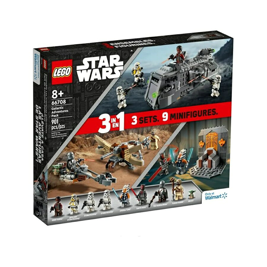 レゴ スター・ウォーズ ギャラクティック・アドベンチャーズ 66708 3-in-1 組み立ておもちゃギフトセット: タトゥーニーのマンダロリアン・トラブルとインペリアル・アーマード・マローダーとマンダロアのクローン・ウォーズ決闘 LEGO Star Wars Galactic Adventures