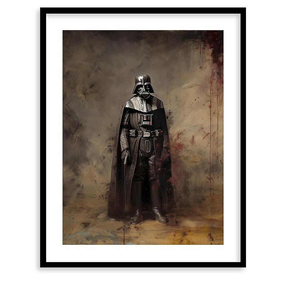 スターウォーズ ヴィンテージ油絵 ウォールアート プレミアムジークレーアートプリント ホームデコレーション スターウォーズ ヨーダ ダースベイダー マンダロリアン ヨーダ 装飾 寝室 リビングルーム オフィス用 すぐに額装できます Star Wars Vintage Oil