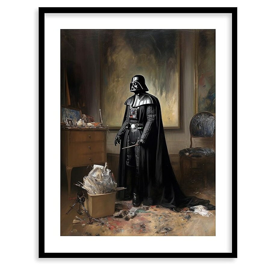 スターウォーズ ヴィンテージ油絵 ウォールアート プレミアムジークレーアートプリント ホームデコレーション スターウォーズ ヨーダ ダースベイダー マンダロリアン ヨーダ 装飾 寝室 リビングルーム オフィス用 すぐに額装できます Star Wars Vintage Oil