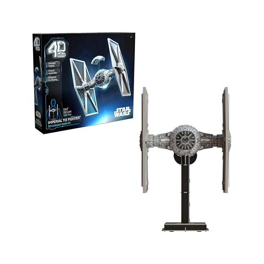 Rakuten - 4D Build スター・ウォーズ インペリアル タイ・ファイター 3D モデルキット スター・ウォーズ グッズ&デスク装飾 大人用パズル 組み立ておもちゃ 120ピース 3Dパズル 対象年齢12歳以上のギフトアイデア 4D Build, Star Wars Imperial Tie Fighter 3D Model Kit,