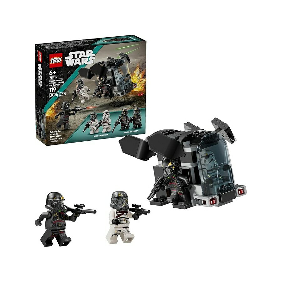 レゴ スター・ウォーズ デス・トルーパー & ナイト・トルーパー バトルパック 子供のおもちゃ ごっこ遊び用組み立てセット アソーカ シリーズ モデルキット 男の子と女の子向け 対象年齢 6歳以上 映画ファンへの誕生日ギフトアイデア 75412 LEGO Star Wars Death