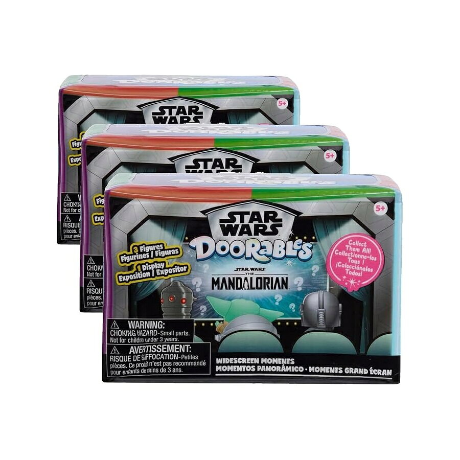 樂天商城 - Just Play Star Wars Doorables ワイドスクリーン モーメント スター・ウォーズ: マンダロリアン 収集価値のあるフィギュア ホリデーストッキングの詰め物 ギフト プレゼント 対象年齢5歳以上の子供のおもちゃ (3個パック) Just Play Star Wars Doorables
