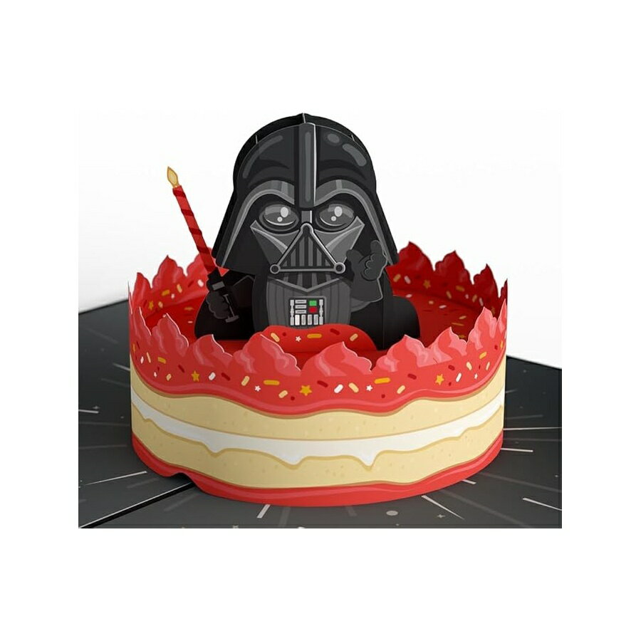 スターウォーズ ダースベイダー 誕生日ケーキポップアップカード 面白い誕生日カード お父さんカード ダースベイダー誕生日カード 40歳の誕生日カード 5 x 7 Lovepop Star Wars Darth Vader Birthday Cake Pop-Up Card, Funny Birthday Card for