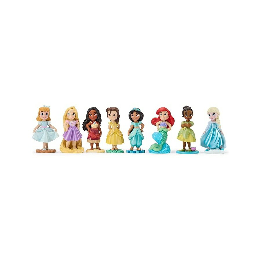 ディズニーストア公式ワンス アポン ア ストーリーフィギュアセット シンデレラ アリエル ベル ジャスミン ティアナなどを含む完全に彫刻されたディズニーフィギュア8体が 景色の背景付きの2段ボックスに入っています Disney Store Official Once Upon a Story