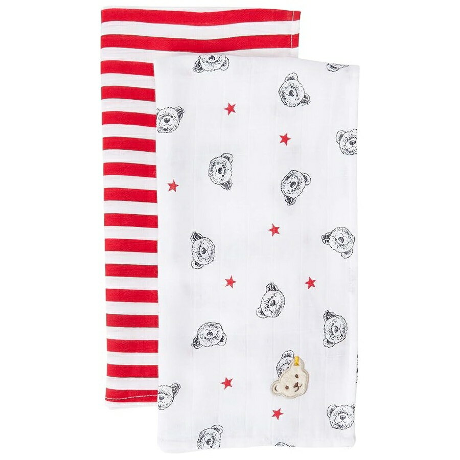 シュタイフ ベビー ボーイズ スイート テディベア アプリケーション付き ブライト ホワイト 999 Steiff Baby Boys' Mit S??er teddyb?rapplikation, Bright White, 999