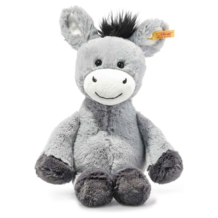 Rakuten - Steiff ディンキー ロバ プレミアム ロバのぬいぐるみ ロバのおもちゃ ロバのぬいぐるみ ロバのぬいぐるみ かわいいぬいぐるみ 女の子 男の子と子供向けのぬいぐるみ 柔らかい抱きしめたお友達 (グレー ブルー 12 インチ) Steiff Dinkie Donkey, Premium Donkey
