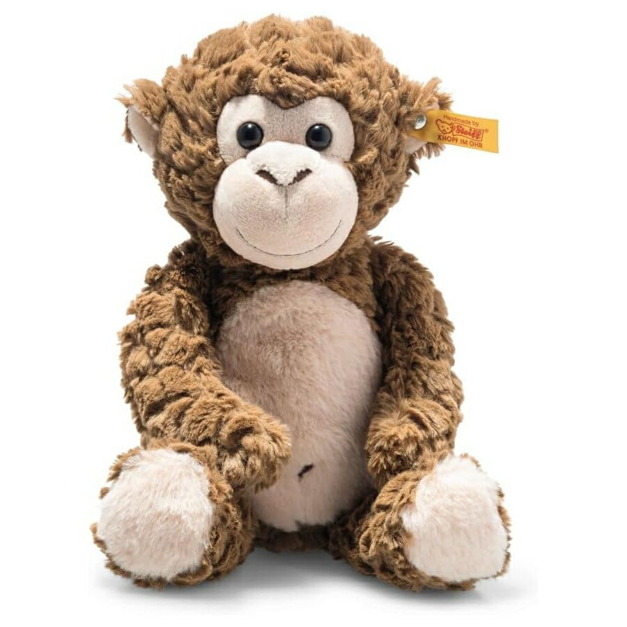 Rakuten - Steiff Bodo Monkey プレミアムぬいぐるみ 子供用ジャングルアニマルぬいぐるみ (ブラウン 12インチ) Steiff Bodo Monkey, Premium Stuffed Animal, Jungle Animal Plush Toy for Kids (Brown, 12