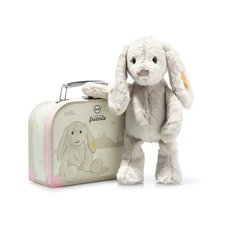 Steiff スーツケース シュタイフ ホッピーウサギ 10 インチ ライトグレー ソフト カドリー フレンズ ぬいぐるみ バニー フロッピー耳と安全目 抱きしめたり遊んだりできるぬいぐるみ 抱きしめたくなる柔らかいぬいぐるみ製 洗濯機可 Hoppie Rabbit