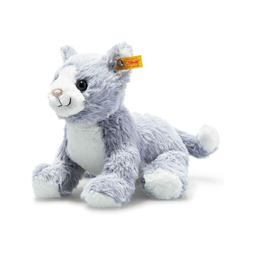 シュタイフ キャシー 猫 ぬいぐるみ 動物のおもちゃの友達 アイスブルー 10インチ Steiff Cassie Cat Plush Stuffed Animal Toy Friend, Ice Blue, 10"