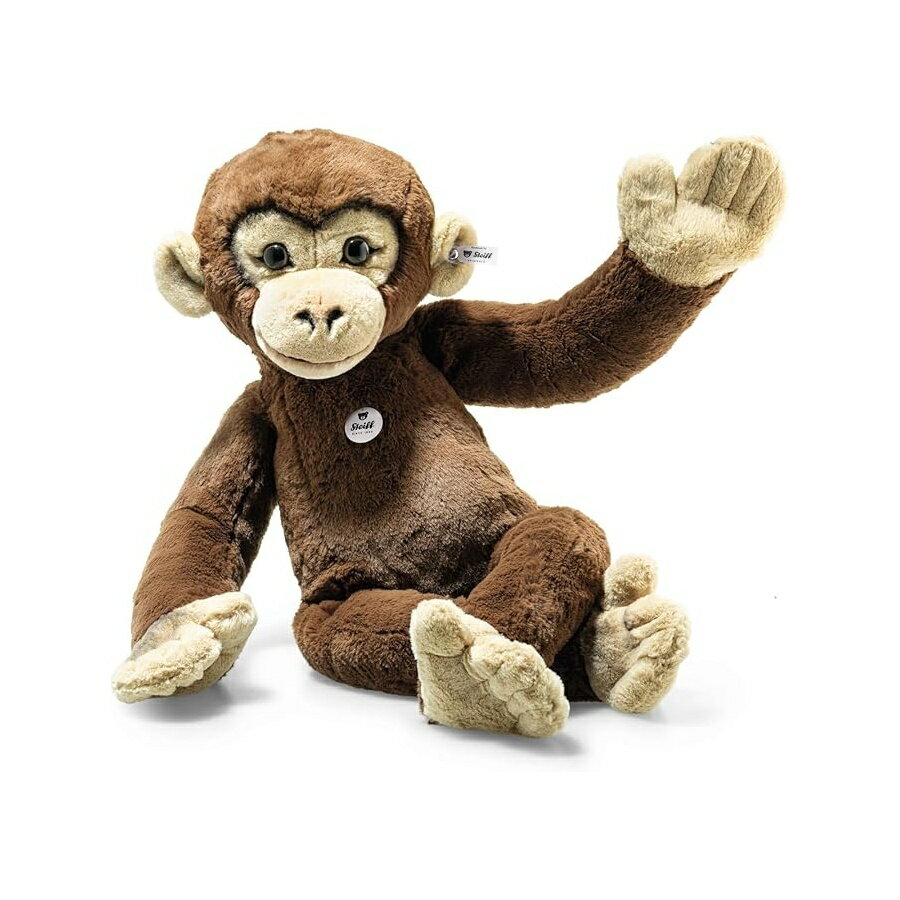 Rakuten - シュタイフ オリジナル ジョッコ チンパンジー ぬいぐるみ リサイクル PET 製 28 インチ Steiff Originals Jocko Chimpanzee Plush Stuffed Animal Made from Recycled PET, 28