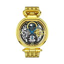 ストゥーリング オリジナル 腕時計 Stuhrling Original 889B.02 オートマチック 自動巻き男性用 レザー 本革 時計 ウォッチ Stuhrling Original Mens Skeleton Watch Dial Automatic Watch with Calfskin Leather Band and - Dual Time, AM/PM Sun Moon