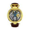 XgD[O IWi rv Stuhrling Original 889.02 I[g}`bN jp U[ {v v EHb` Stuhrling Original Mens Skeleton Watch Dial Automatic Watch with Calfskin Leather Band and - Dual Time, AM/PM Sun Moon