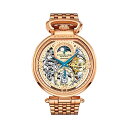 ストゥーリング オリジナル 腕時計 Stuhrling Original 889B.03 オートマチック 自動巻き男性用 レザー 本革 時計 ウォッチ Stuhrling Original Mens Skeleton Watch Dial Automatic Watch with Calfskin Leather Band and - Dual Time, AM/PM Sun Moon