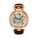 ストゥーリング オリジナル 腕時計 Stuhrling Original 889.03 オートマチック 自動巻き男性用 レザー 本革 時計 ウォッチ Stuhrling Original Mens Skeleton Watch Dial Automatic Watch with Calfskin Leather Band and - Dual Time, AM/PM Sun Moon